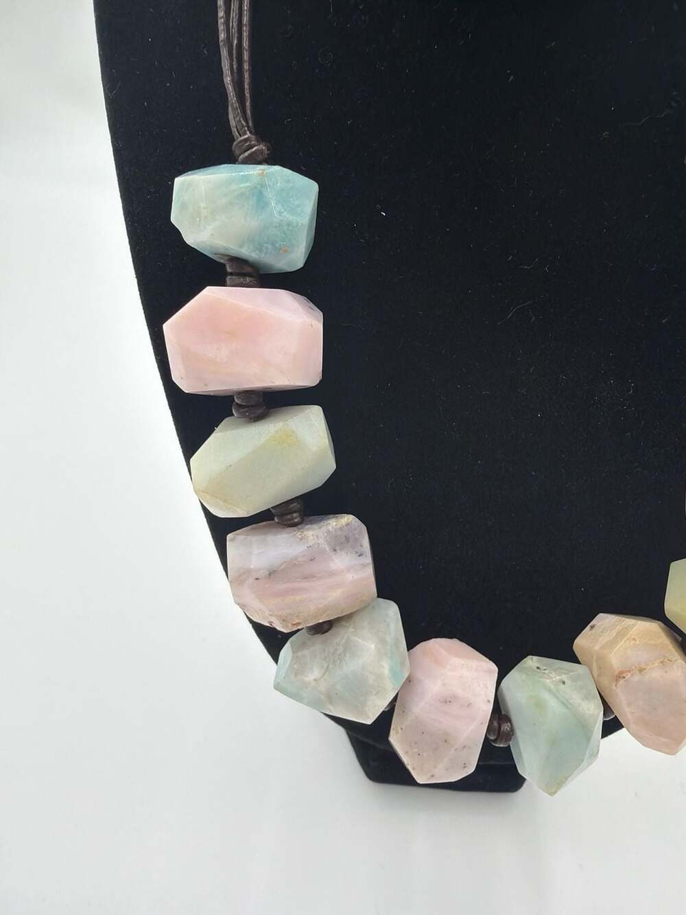 House of Baulch Chunky Faceted Pastel Gemstone Necklace Sterling Silver 925 - Picture 2 of 6